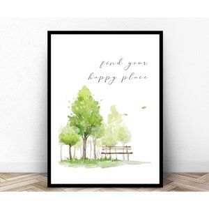 Find Your Happy Place Framed Wall Art 14x18 framed